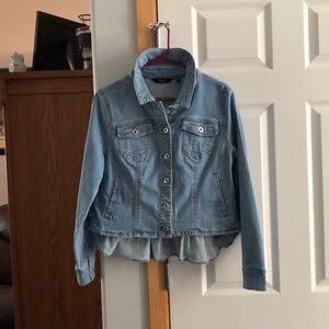 Ruffle detail jean jacket